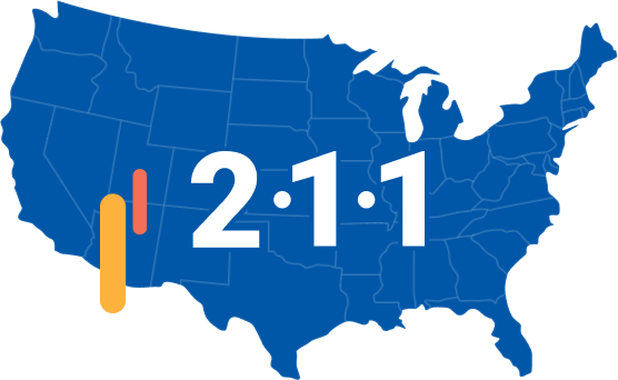 Blue USA outline with 211 written in the middle