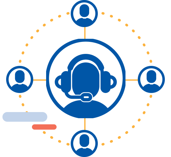 Icon of a contact caller talking to people